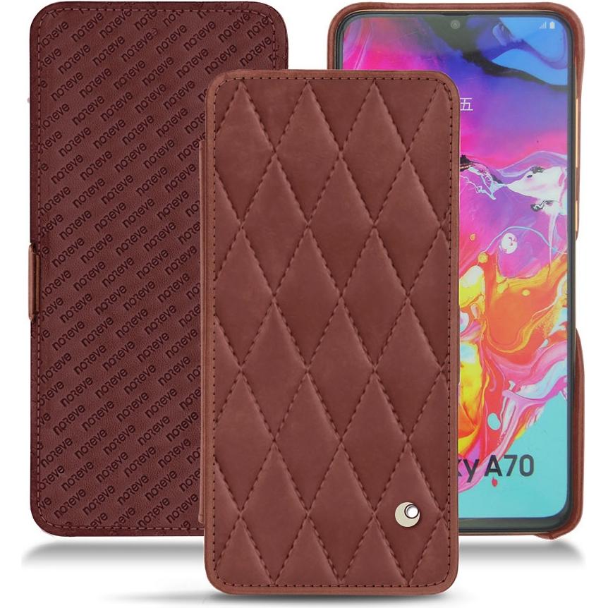 Noreve Lederschutzhülle horizontal (Samsung Galaxy A70), Smartphone Hülle, Rot