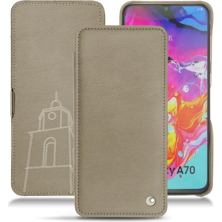 Noreve Lederschutzhülle horizontal (Samsung Galaxy A70), Smartphone Hülle, Beige