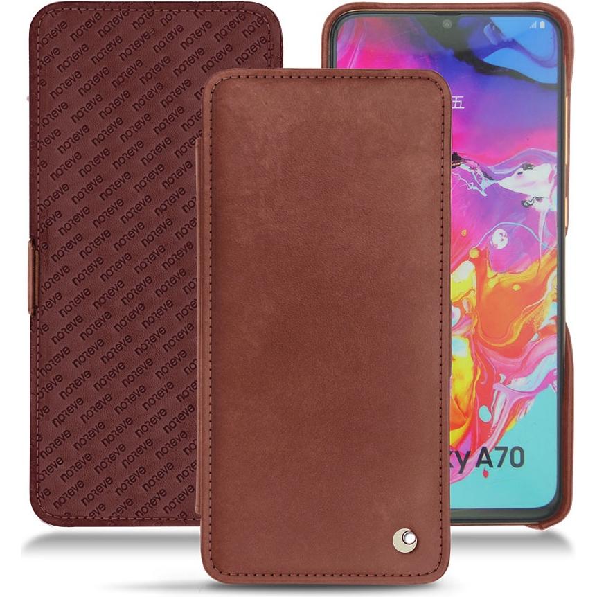 Noreve Lederschutzhülle horizontal (Samsung Galaxy A70), Smartphone Hülle, Rot