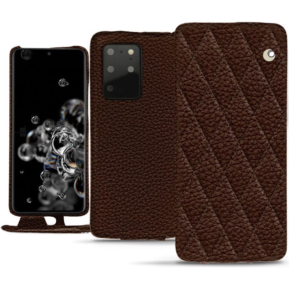 Noreve Lederschutzhülle vertikal (Samsung Galaxy S20+ 5G), Smartphone Hülle, Braun