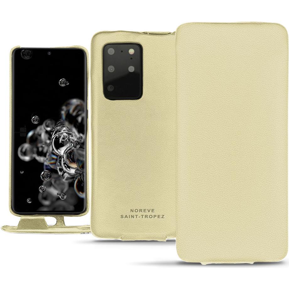 Noreve Lederschutzhülle vertikal (Samsung Galaxy S20+ 5G), Smartphone Hülle, Beige