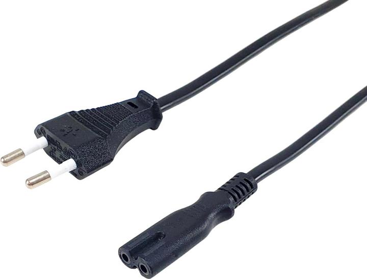 Produktbild equip IEC-Stromkabel 2pin -> C7 3m St/Bu schwarz Polybeutel (3 m)