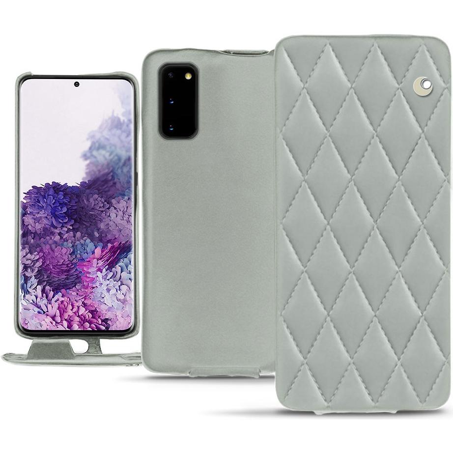Noreve Lederschutzhülle vertikal (Samsung Galaxy S20), Smartphone Hülle, Grau