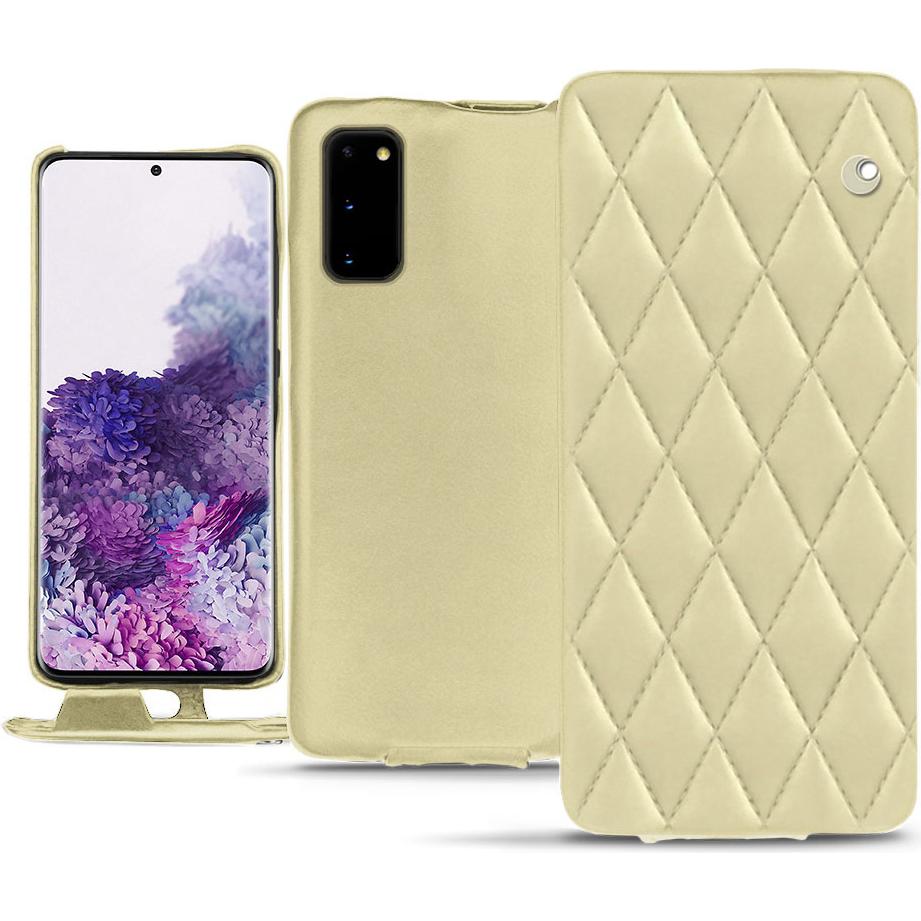 Thumbnail - Noreve Lederschutzhülle vertikal (Samsung Galaxy S20), Smartphone Hülle, Beige