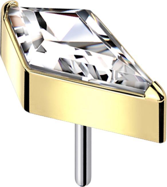Actual product image Star Piercing Threadless Diamant vergoldet mit Kristall silber (without brass, Titanium)