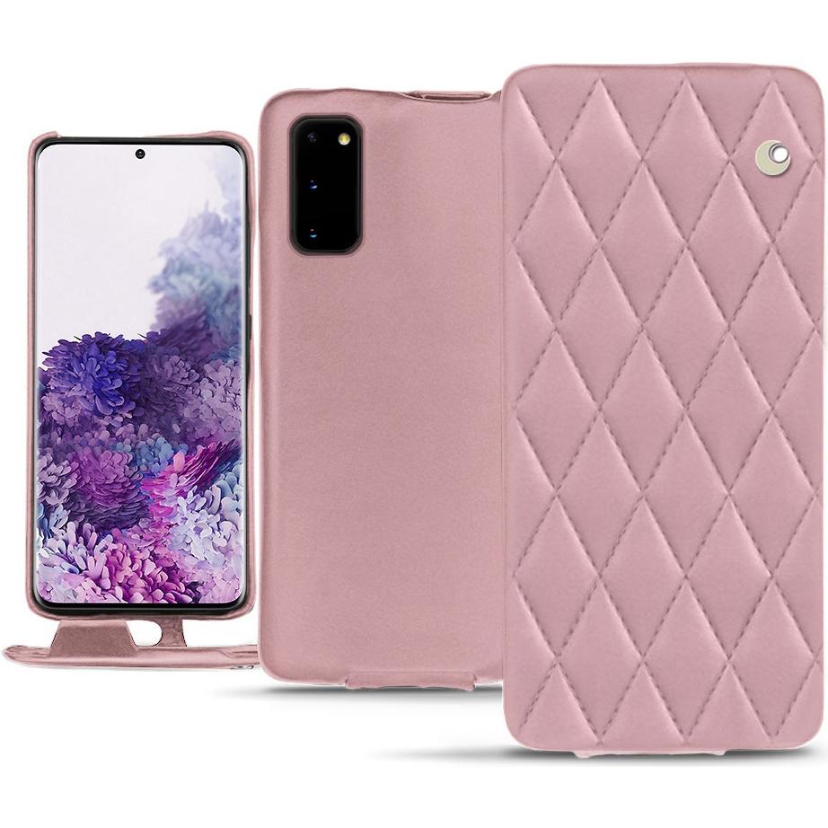 Noreve Lederschutzhülle vertikal (Samsung Galaxy S20), Smartphone Hülle, Rosa