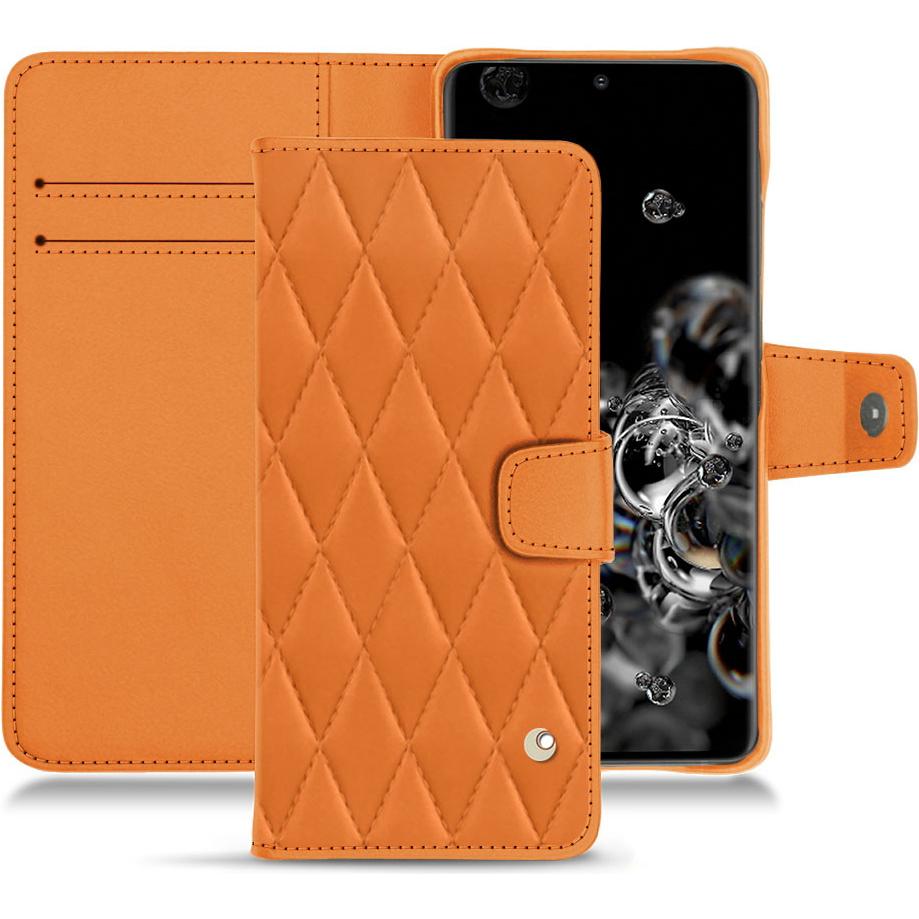 Noreve Lederschutzhülle Wallet (Samsung Galaxy S20+ 5G), Smartphone Hülle, Orange