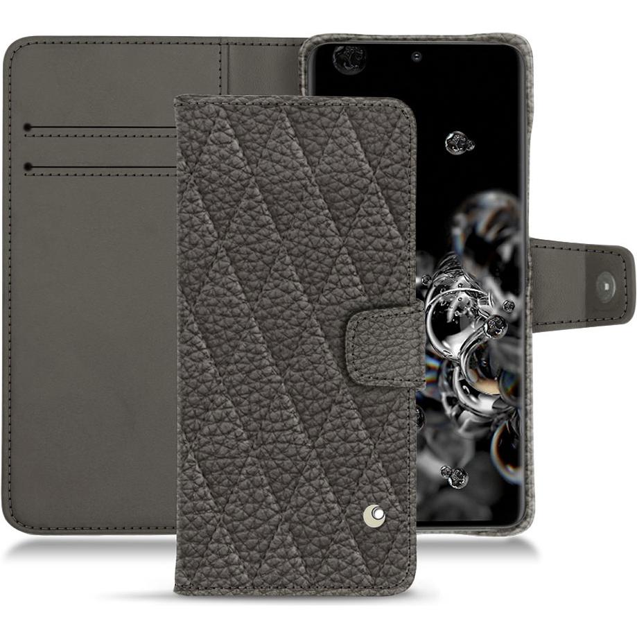 Noreve Lederschutzhülle Wallet (Samsung Galaxy S20+ 5G), Smartphone Hülle, Grau