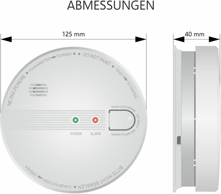 Actual product image Elro Smoke Detector with 5-Year Backup Battery, Optical Sensor, and Interconnect Capability