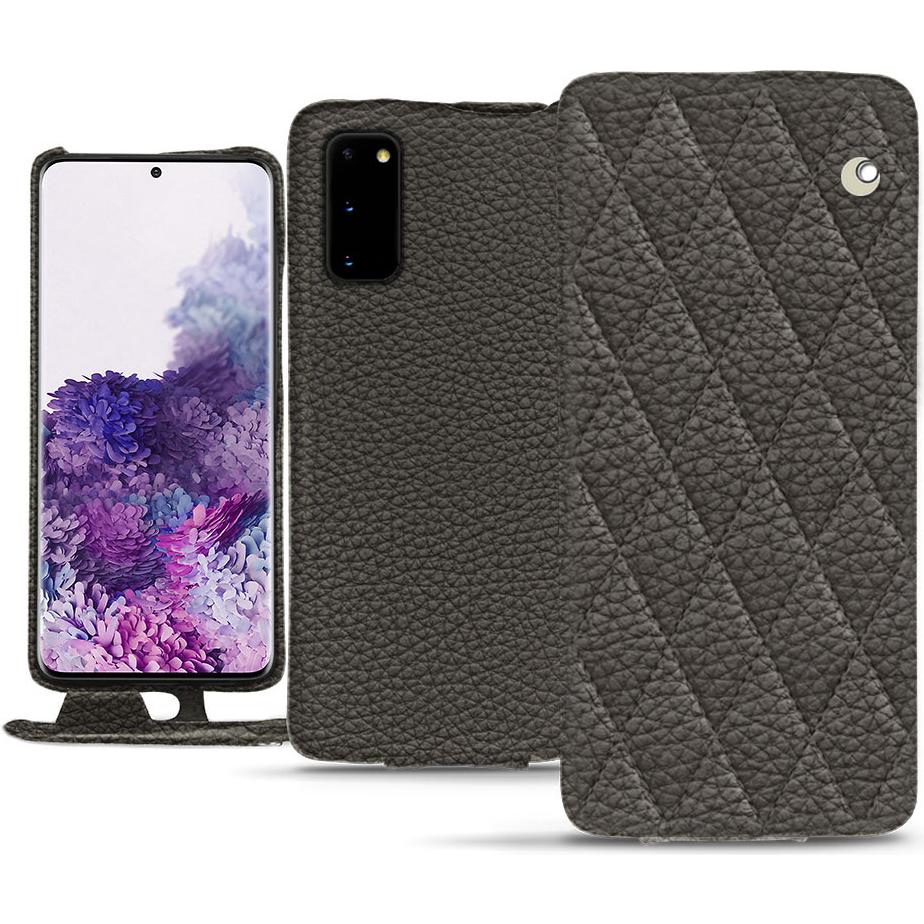 Noreve Lederschutzhülle vertikal (Samsung Galaxy S20), Smartphone Hülle, Grau