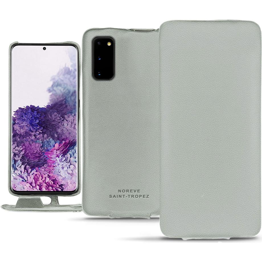 Noreve Lederschutzhülle vertikal (Samsung Galaxy S20), Smartphone Hülle, Grau