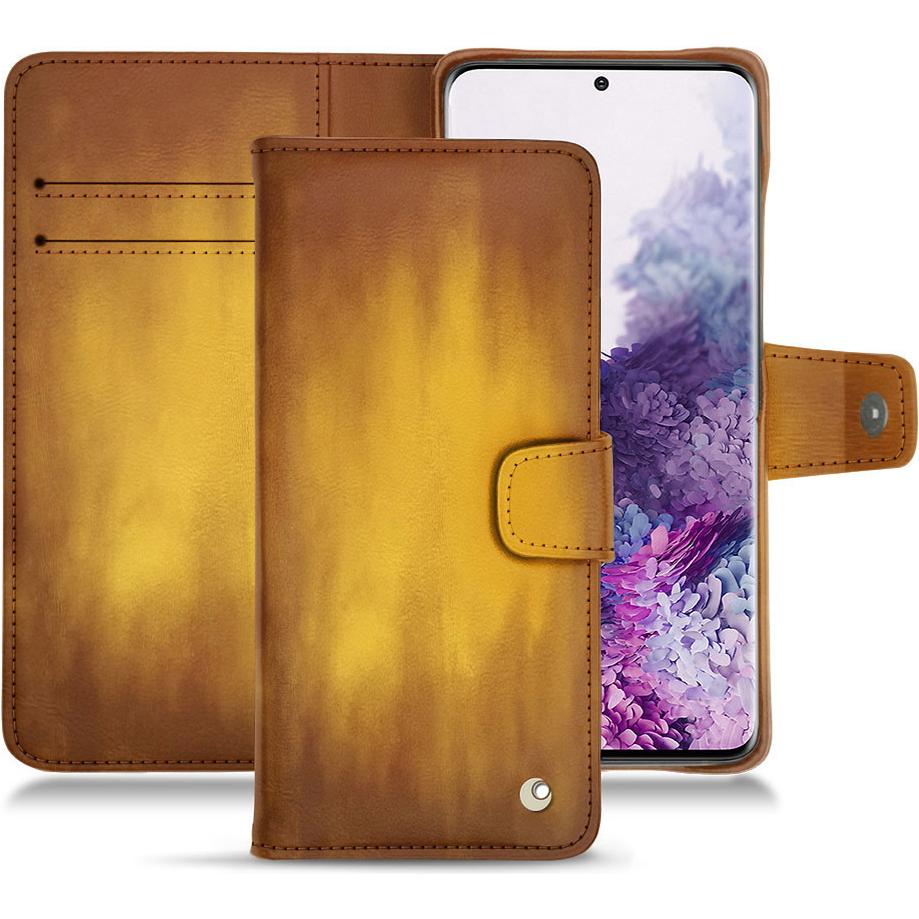 Noreve Lederschutzhülle Wallet (Samsung Galaxy S20+), Smartphone Hülle, Gold