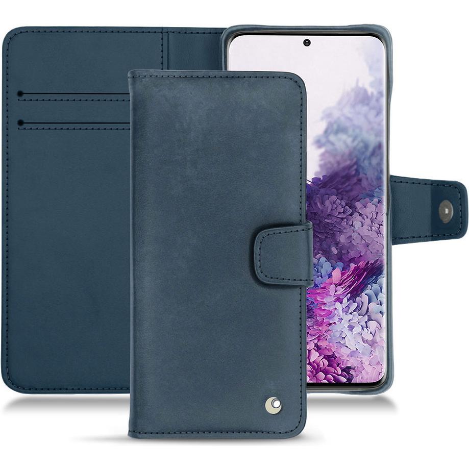 Noreve Lederschutzhülle Wallet (Samsung Galaxy S20+), Smartphone Hülle, Blau