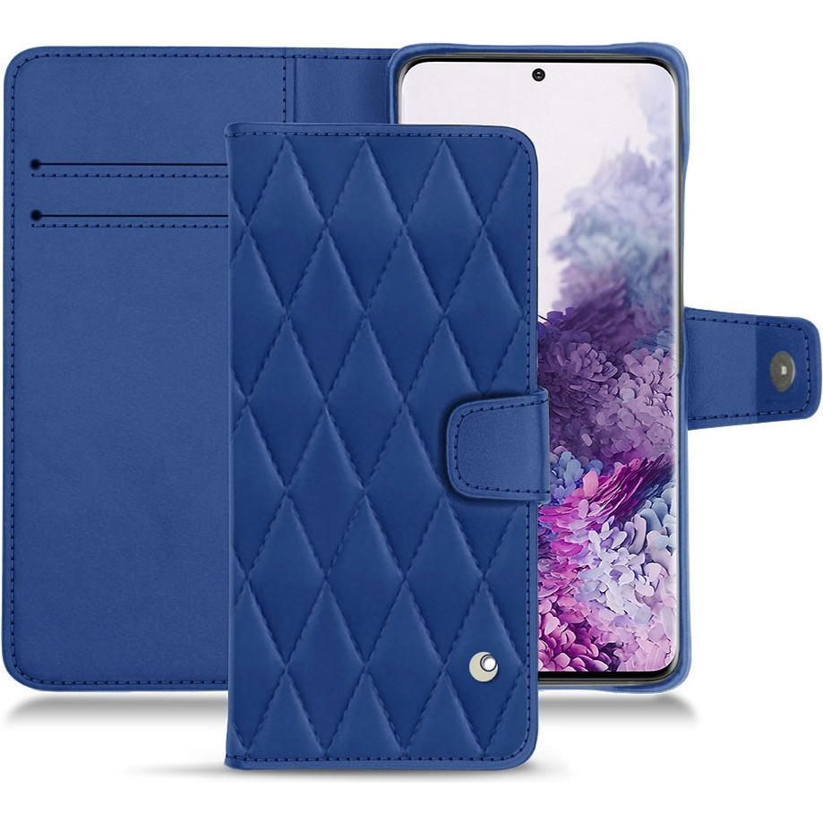 Noreve Lederschutzhülle Wallet (Samsung Galaxy S20+), Smartphone Hülle, Blau