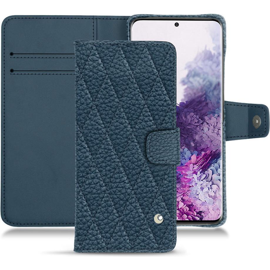 Noreve Lederschutzhülle Wallet (Samsung Galaxy S20), Smartphone Hülle, Blau