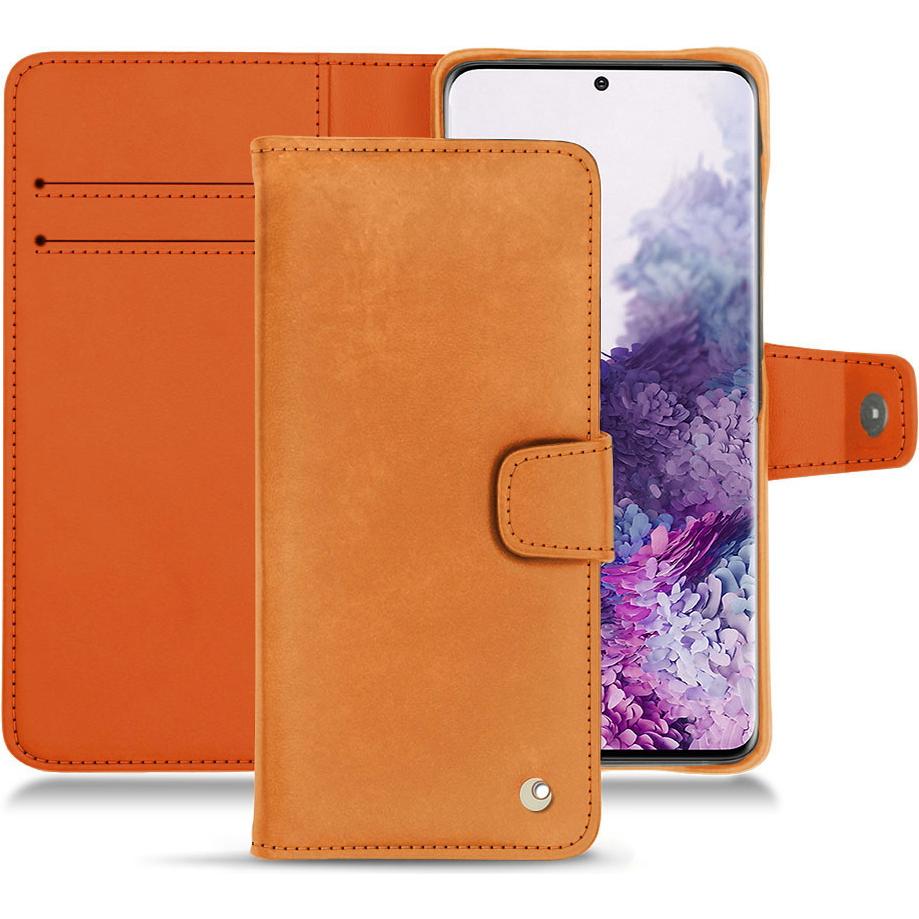 Noreve Lederschutzhülle Wallet (Samsung Galaxy S20), Smartphone Hülle, Orange