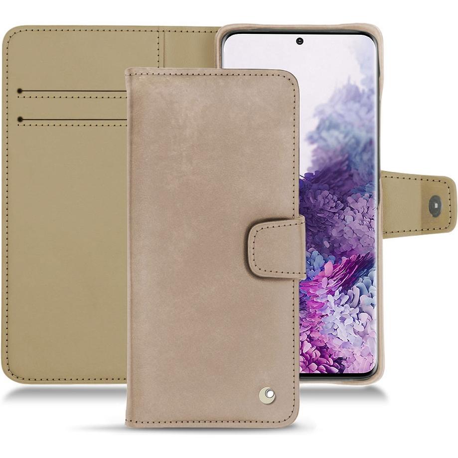 Noreve Lederschutzhülle Wallet (Samsung Galaxy S20+), Smartphone Hülle, Beige