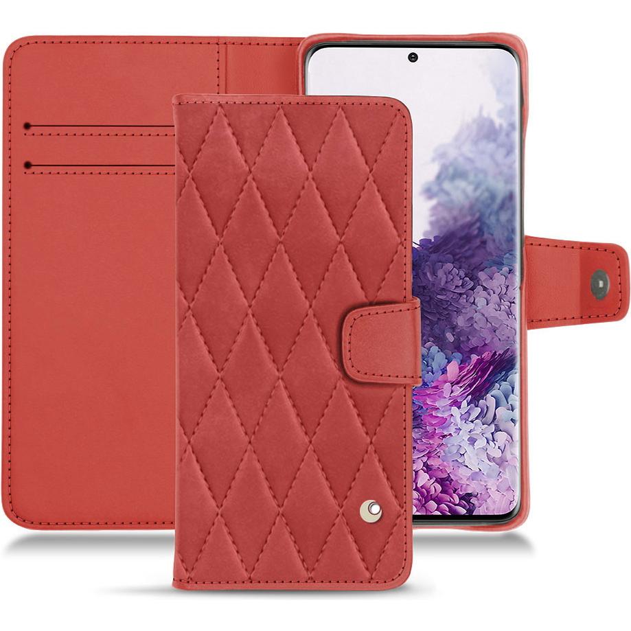 Noreve Lederschutzhülle Wallet (Samsung Galaxy S20+), Smartphone Hülle, Rot