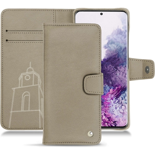 Noreve Lederschutzhülle Wallet (Samsung Galaxy S20+), Smartphone Hülle, Beige