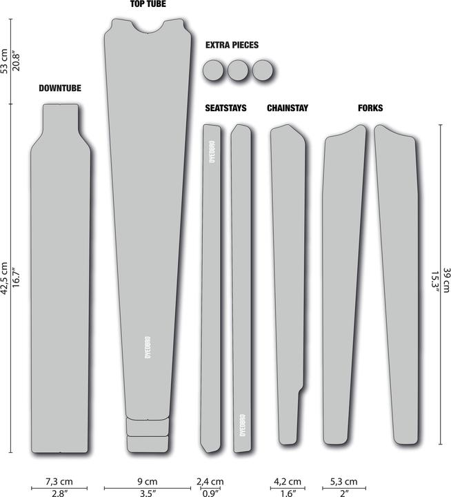 Actual product image Dyedbro Gravel Frame Protection Kit Clear - White Matte
