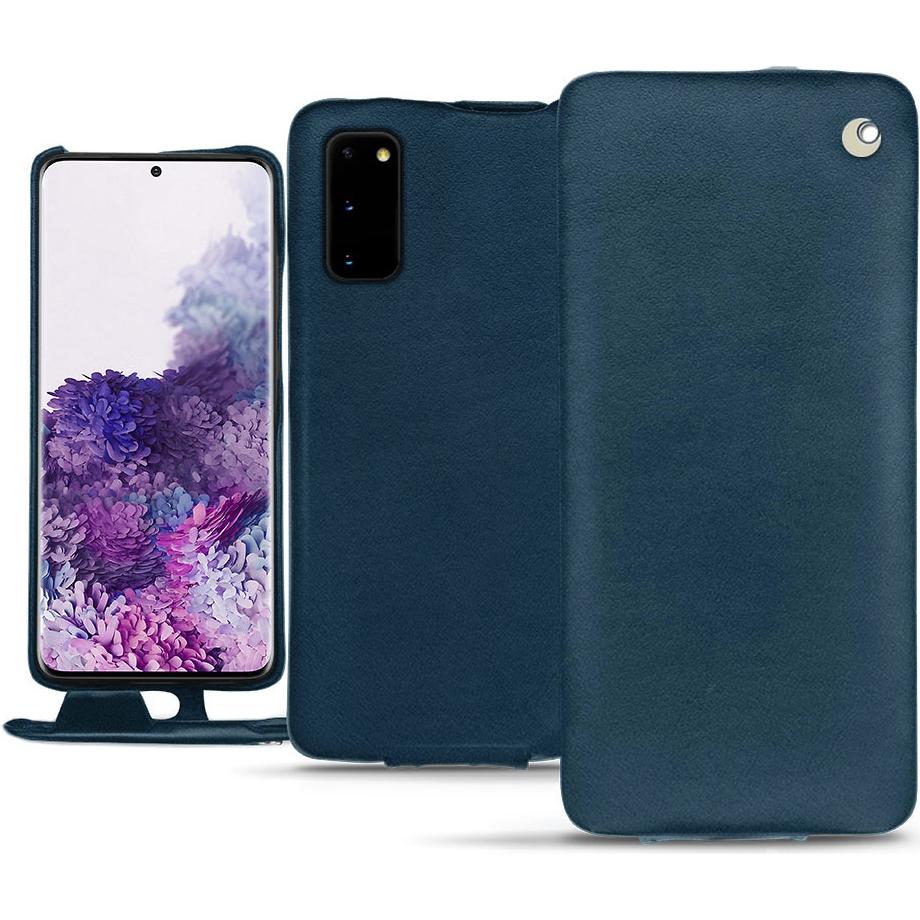 Noreve Lederschutzhülle vertikal (Samsung Galaxy S20), Smartphone Hülle, Blau