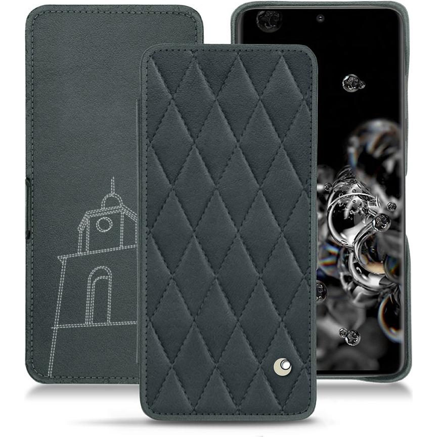 Noreve Lederschutzhülle horizontal (Samsung Galaxy S20 Ultra 5G), Smartphone Hülle, Blau