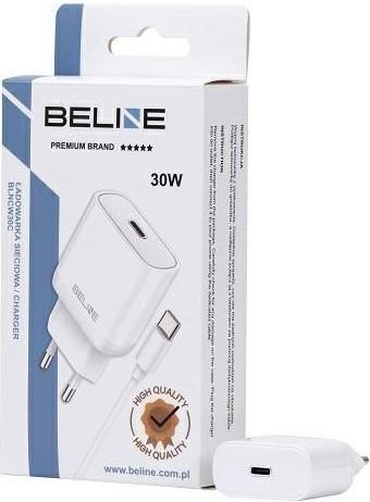 Image du produit Beline Ład. siec. 1x USB-C 30W + câble USB-C biała /white PD 3.0 BLNCW30C (30 W, 1 portion)
