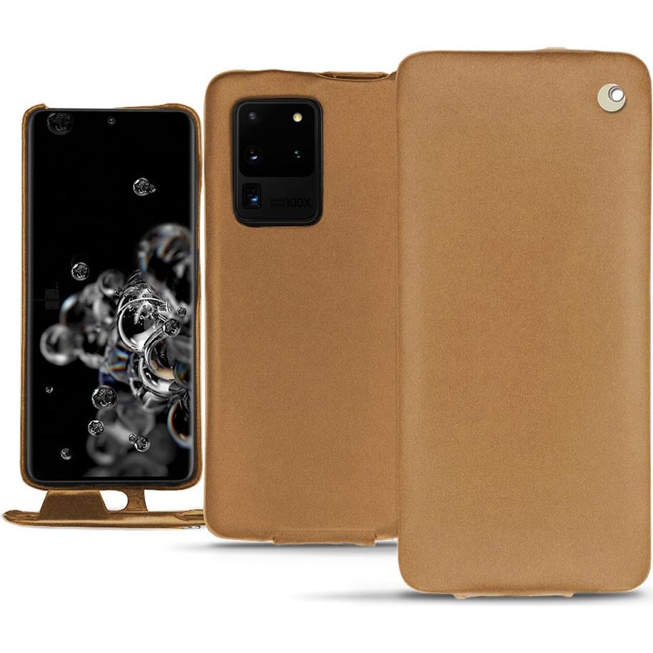 Noreve Lederschutzhülle vertikal (Samsung Galaxy S20 Ultra 5G), Smartphone Hülle, Beige
