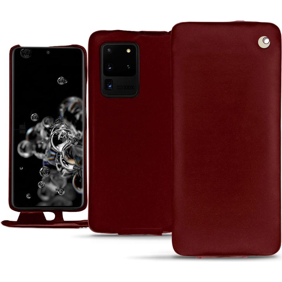 Noreve Lederschutzhülle vertikal (Samsung Galaxy S20 Ultra 5G), Smartphone Hülle, Rot