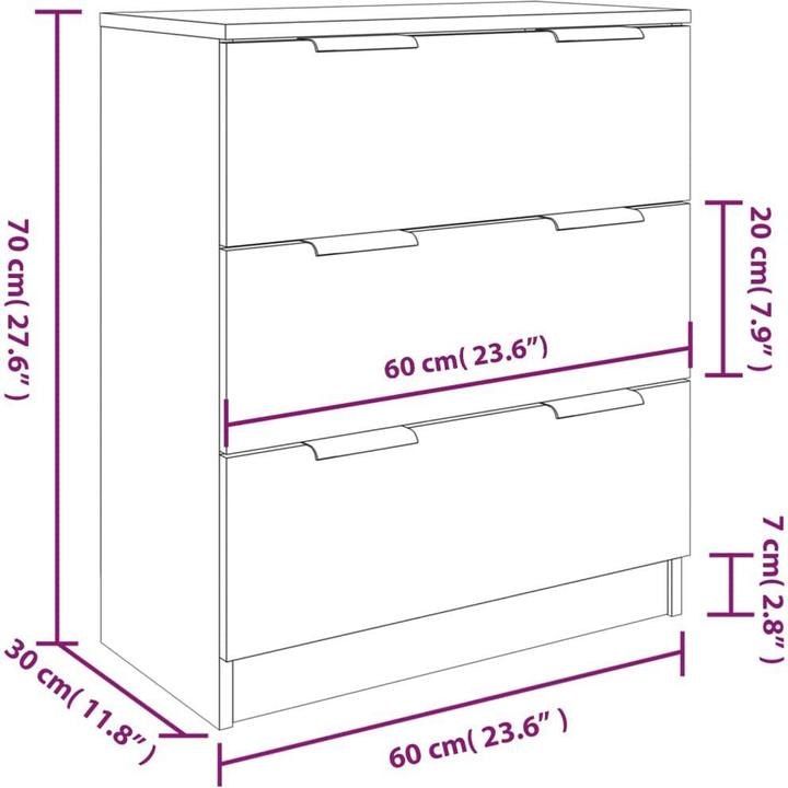 Produktbild vidaXL Sideboard (60 x 30 x 70 cm)