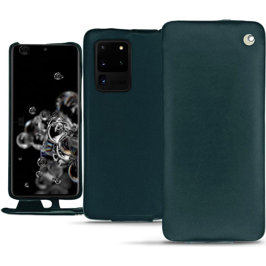 Noreve Lederschutzhülle vertikal (Samsung Galaxy S20 Ultra 5G), Smartphone Hülle, Blau