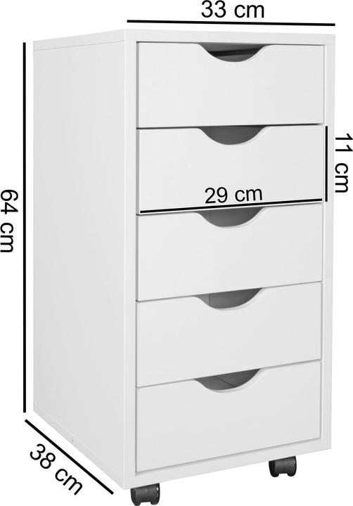 Produktbild FineBuy Rollcontainer (38 x 33 x 64 cm)