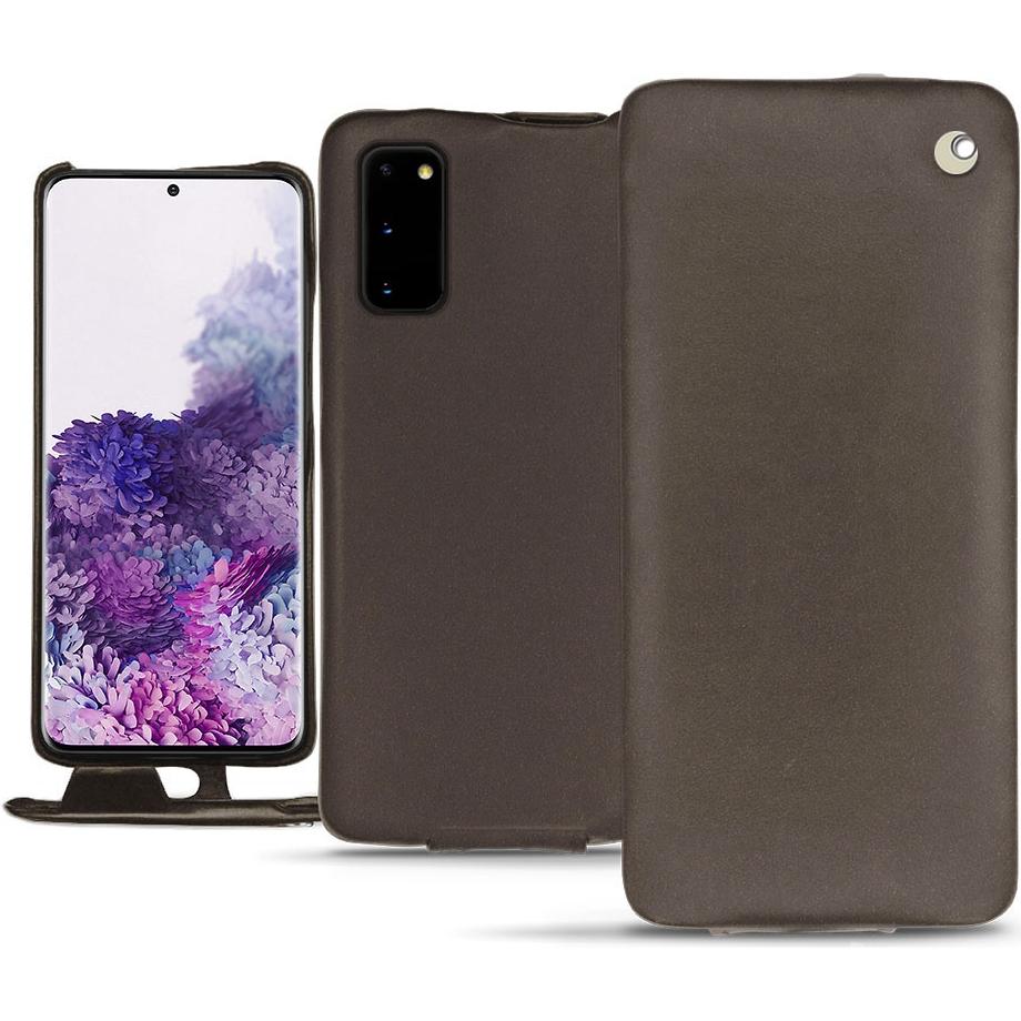 Noreve Lederschutzhülle vertikal (Samsung Galaxy S20), Smartphone Hülle, Grau