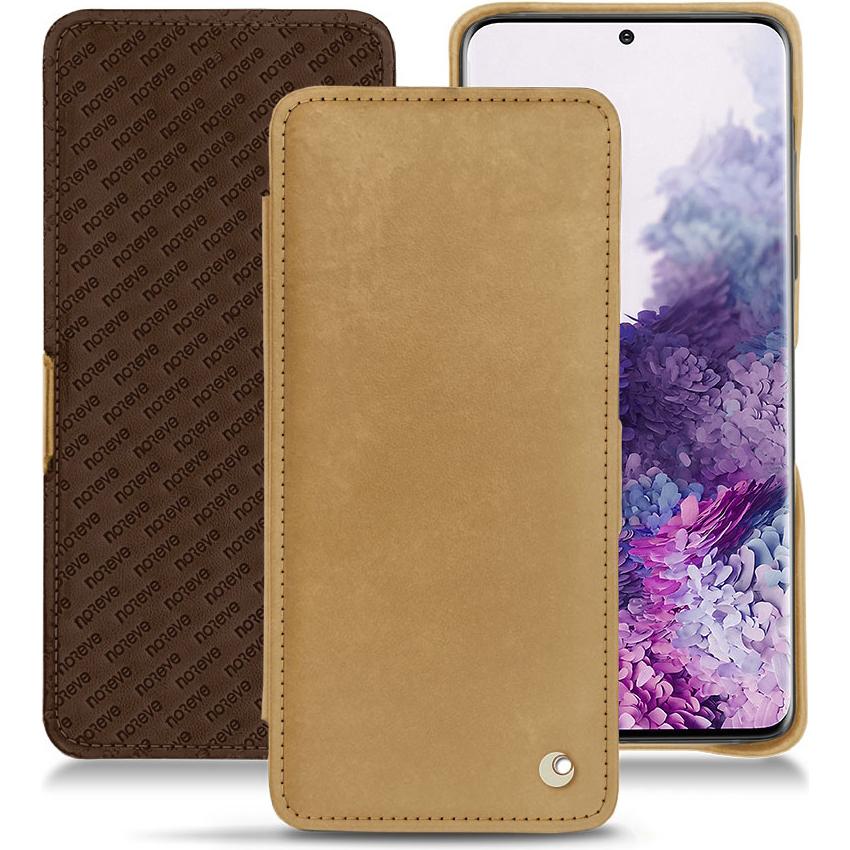 Noreve Lederschutzhülle horizontal (Samsung Galaxy S20), Smartphone Hülle, Braun