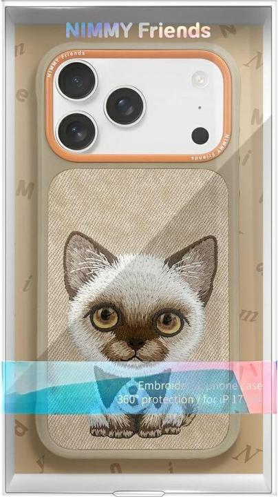 Productafbeelding Nimmy Big Eyed Pet 2.0 Cat Case for iPhone 17 Pro Max Beige (Apple iPhone 17 Pro Max)
