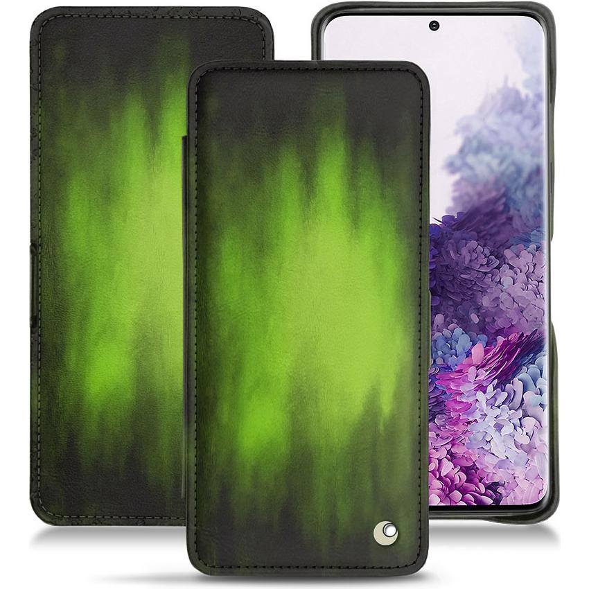 Noreve Lederschutzhülle horizontal (Samsung Galaxy S20), Smartphone Hülle, Grün