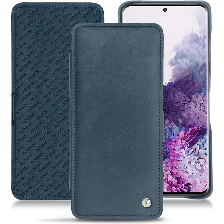 Noreve Lederschutzhülle horizontal (Samsung Galaxy S20), Smartphone Hülle, Blau