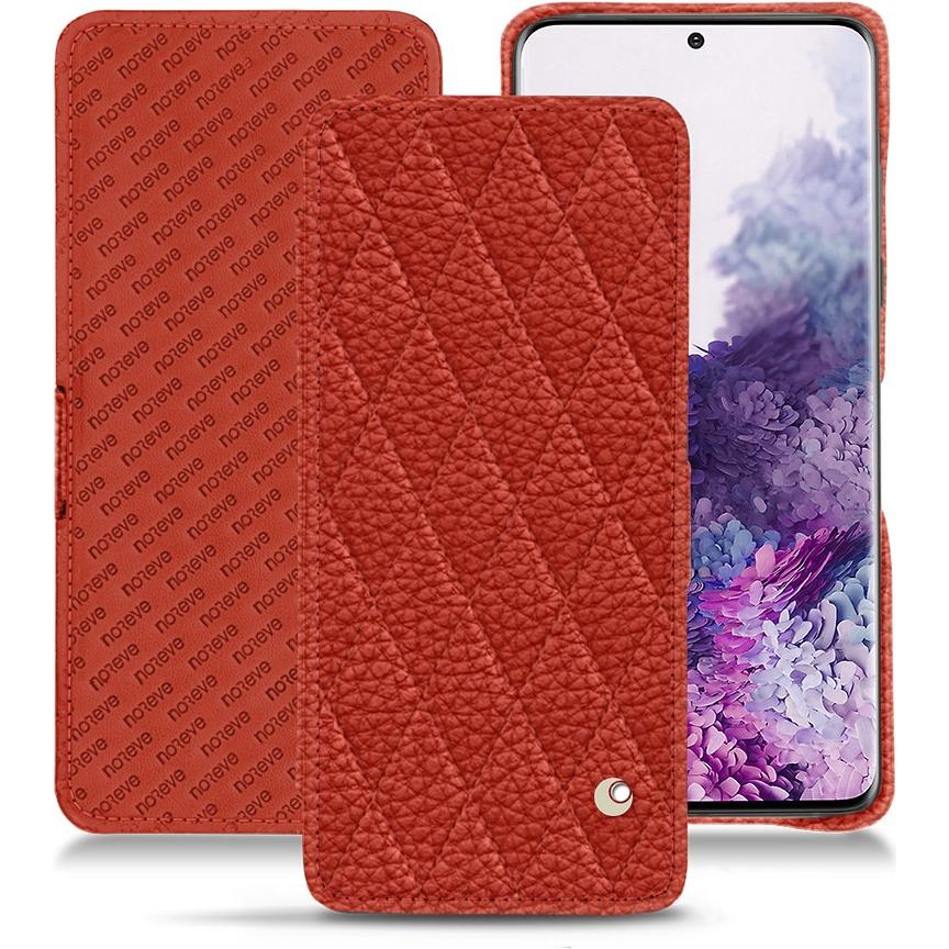Noreve Lederschutzhülle horizontal (Samsung Galaxy S20), Smartphone Hülle, Orange