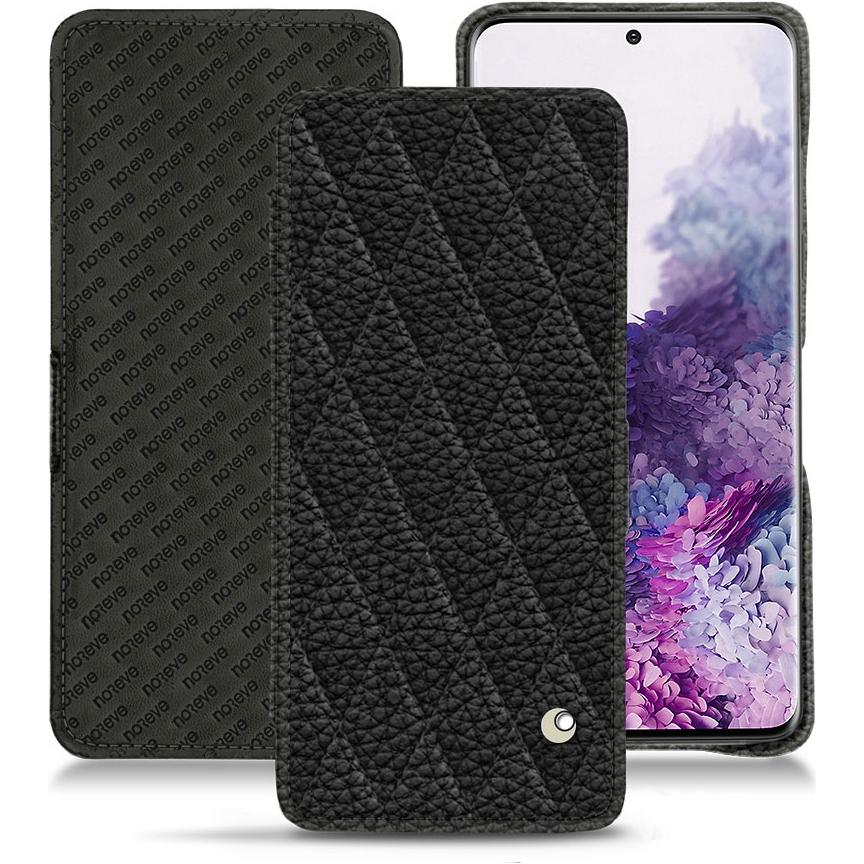 Noreve Lederschutzhülle horizontal (Samsung Galaxy S20), Smartphone Hülle, Schwarz