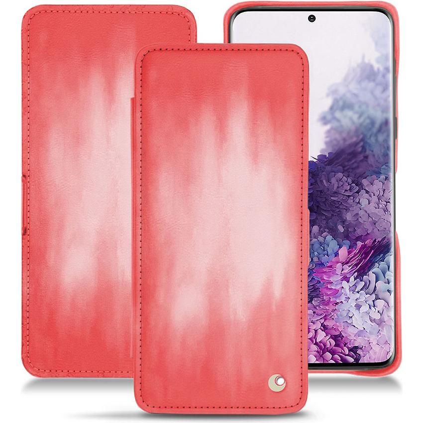 Noreve Lederschutzhülle horizontal (Samsung Galaxy S20), Smartphone Hülle, Rosa