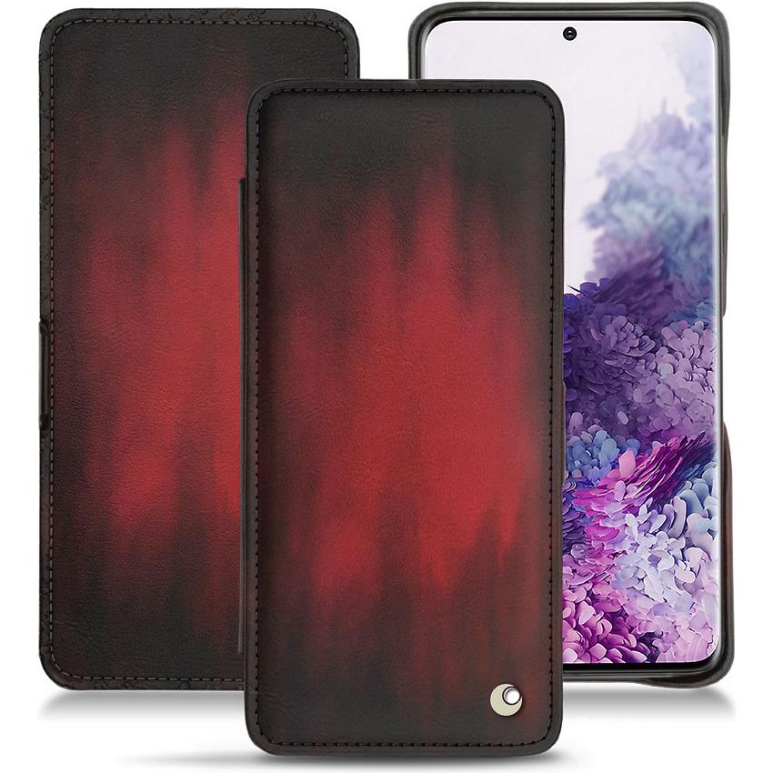 Noreve Lederschutzhülle horizontal (Samsung Galaxy S20), Smartphone Hülle, Rot