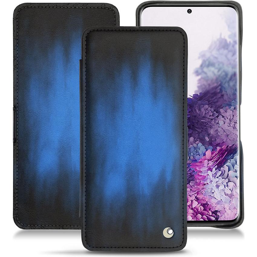 Noreve Lederschutzhülle horizontal (Samsung Galaxy S20), Smartphone Hülle, Blau