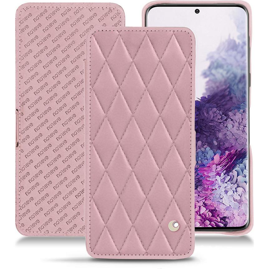 Noreve Lederschutzhülle horizontal (Samsung Galaxy S20), Smartphone Hülle, Rosa