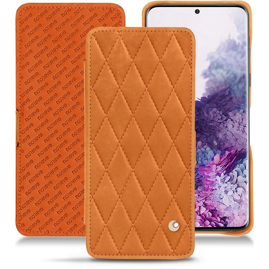 Noreve Lederschutzhülle horizontal (Samsung Galaxy S20), Smartphone Hülle, Orange