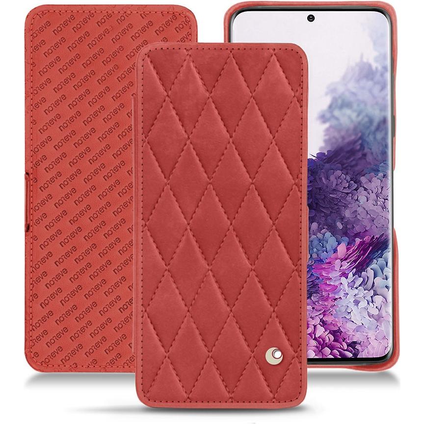 Noreve Lederschutzhülle horizontal (Samsung Galaxy S20), Smartphone Hülle, Rot