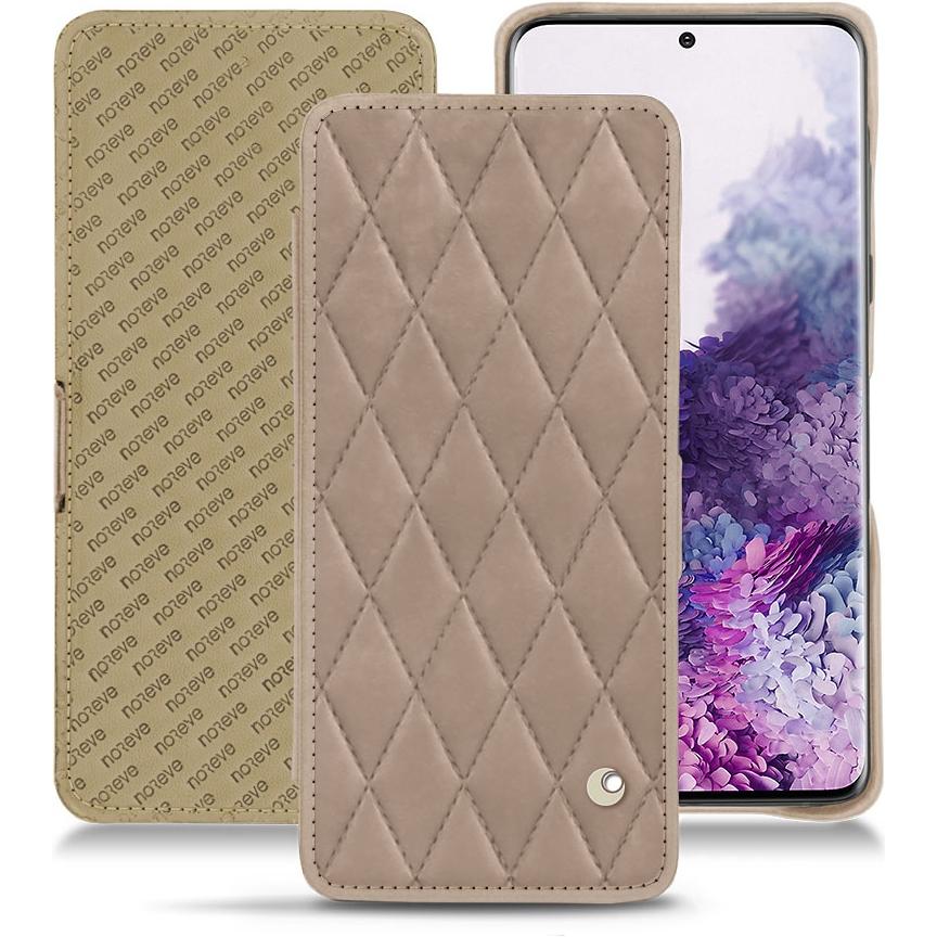 Noreve Lederschutzhülle horizontal (Samsung Galaxy S20), Smartphone Hülle, Beige
