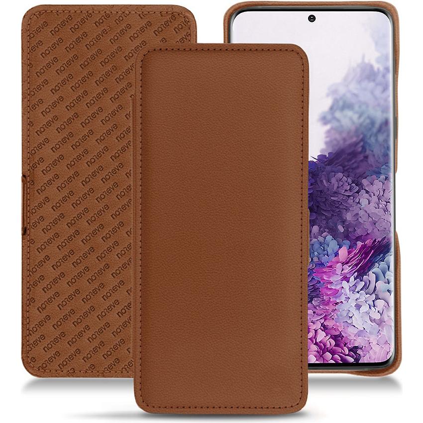 Noreve Lederschutzhülle horizontal (Samsung Galaxy S20), Smartphone Hülle, Braun