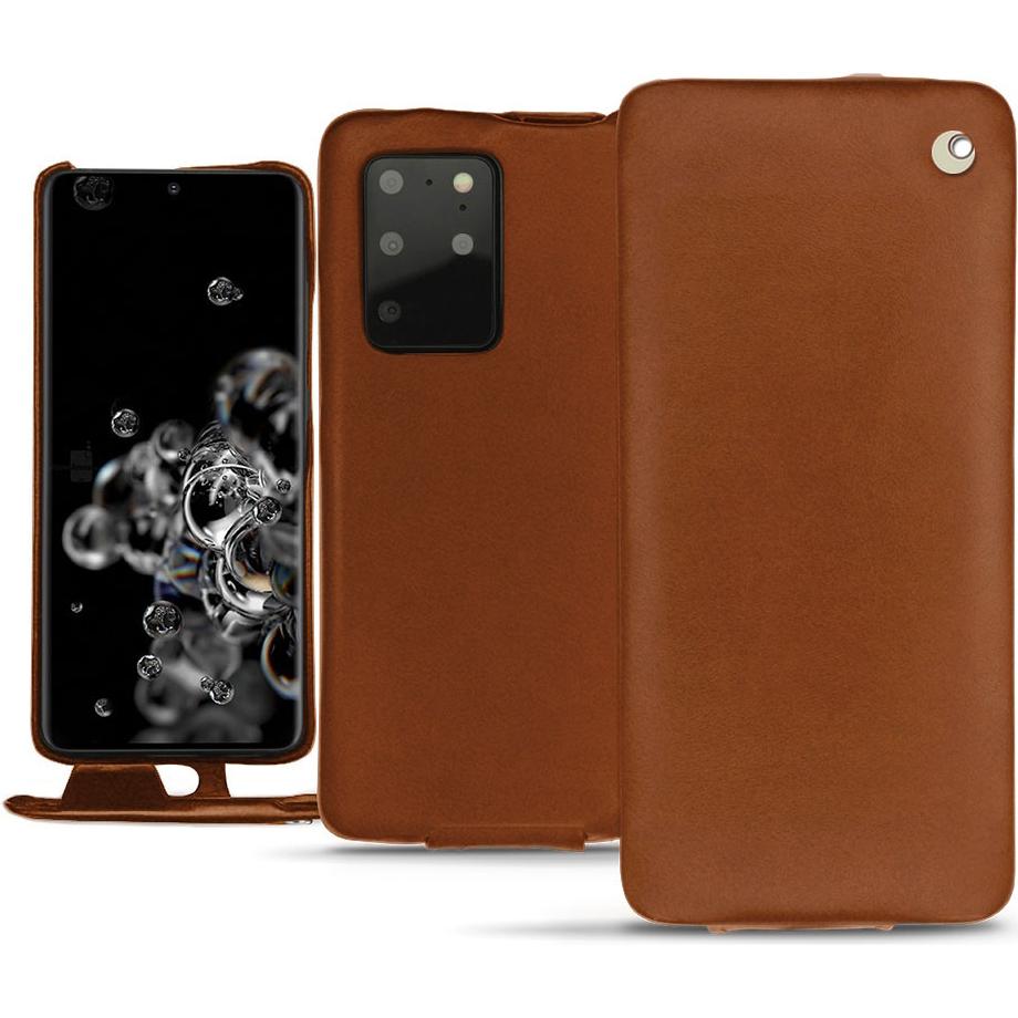 Noreve Lederschutzhülle vertikal (Samsung Galaxy S20+ 5G), Smartphone Hülle, Braun