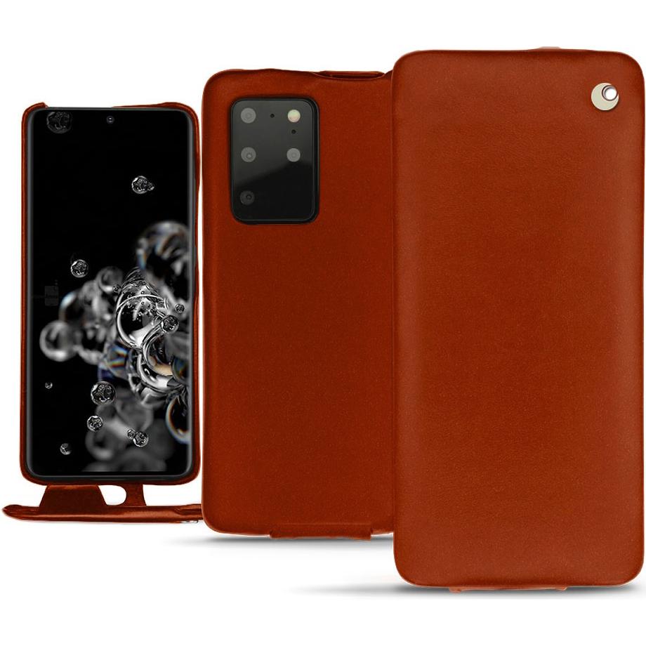 Noreve Lederschutzhülle vertikal (Samsung Galaxy S20+ 5G), Smartphone Hülle, Orange