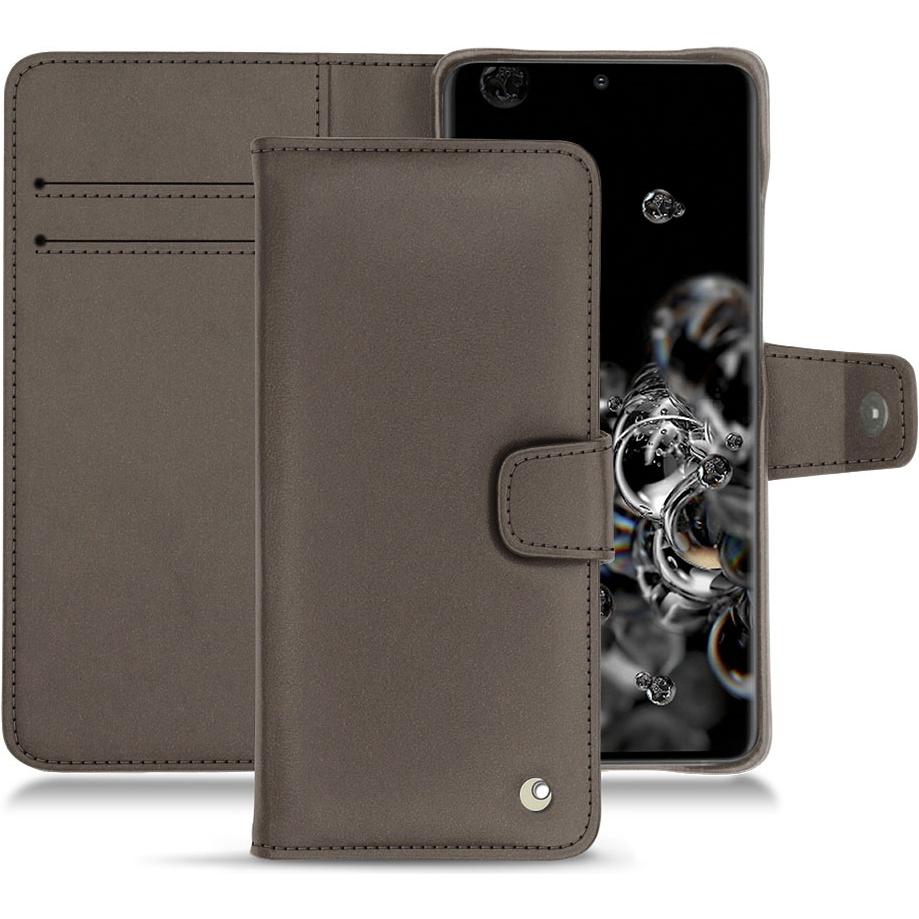 Noreve Lederschutzhülle Wallet (Samsung Galaxy S20 Ultra 5G), Smartphone Hülle, Grau
